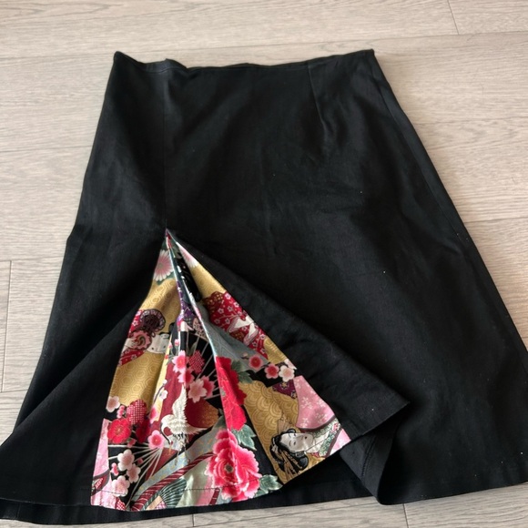 Chan Chan London Handmade Oriental Print Pleats A Line Skirt Size 10 - Picture 4 of 5